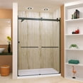 thumbnail image 3 of Transolid Brp608008c-T Brianna 80" High X 60" Wide Bypass Frameless Shower Door - Brushed, 3 of 7
