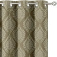 thumbnail image 2 of Vargottam Room Darkening Curtains - Mini Floral Pattern, Set of 2 Panels, 42" x 108" - Grommet-Top Blackout Window/Door Drapes for Bedroom, Nursery & Living Room - Green, 2 of 9