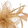thumbnail image 4 of Hat Flower Mesh Ribbons Feathers on a Headband and a Clip Tea Party Headwear for Women, 4 of 7