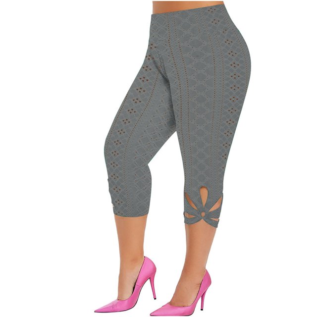 WILLBEST Pantalones de Yoga de Color Liso Para Mujer, Leggings de Entrenamiento de Cintura Alta, Mallas Deportivas Cortas Transpirables Para Correr, Gimnasio y Fitness Extra Grande