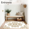 thumbnail image 3 of ODIKA 5'x7' Machine Washable Non-Slip Area Rug, Elegant Damask Floral with Curvilinear Leaves and Subtle Vintage Etching High Traffic Rug with Pad, Gold, 541700, 3 of 8