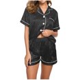 thumbnail image 1 of Blusas para Mujeres Casual Cuello en V Impresión de Manga Corta Blusa Y Pantalones Cortos Dos Piezas Pantalones Conjunto, 1 of 1
