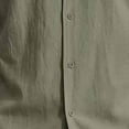 thumbnail image 6 of Linen Sets for Men Button Down Cuban Guayabera Shirt with Pocket Shorts Set 2 Piece Cotton Linen Outfits Big and Tall Size S-3XL Army Green, 6 of 6