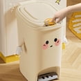 thumbnail image 6 of Creamy Home Trash Bin with Hand and Foot Pedal, Large Capacity for Waste Management Waste Bin, 6 of 9