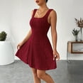 thumbnail image 6 of CharmCyan Women’s Ribbed Knit Long Sleeve Hooded Dress with Cutout Detail and Flared Skirt Casual Pullover Style Comfortable Fit Wine L, 6 of 7