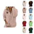 thumbnail image 1 of Fuzzy Sweatshirts for Women 2025 Long Sleeve Half Zip Stand Collared Sweatshirt with Pockets Pullover Tops, 1 of 6