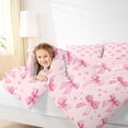 thumbnail image 4 of Homewish Kawaii Bowtie Ribbon Queen Comforter Set,Cute Heart Print Bedding Sets,Pink Bow Knot Bedding Comforter Set For Girl Kids,Luxury Bedroom Decor Reversible,3 Pieces, 4 of 8