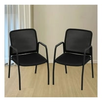Waiting Room Chairs Set of 2, Office Guest Chairs with Mesh Backrest, 330lbs Capacity, Black
