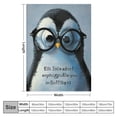 thumbnail image 4 of Orinice Penguin Glasses Cute Warm Lightweight Blanket Soft Fleece Throw Blanket for All Seasons Living Rooms Sofa Decor Cow Gifts Blanket 40x50in, 4 of 6