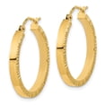 thumbnail image 3 of FJC Finejewelers 14 kt Yellow Gold Polished and Textured Sides Hoop Earrings 27 x 25 mm, 3 of 6
