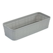 Simplify 6 Pack Multi-Sized Organizing Basket Plastic Storage Set in Grey