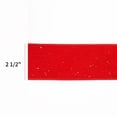 thumbnail image 2 of LaRibbons 2 1/2" Wired Ribbon | "Flocked Glitter" Red/Multi | 10 Yard Roll, 2 of 6