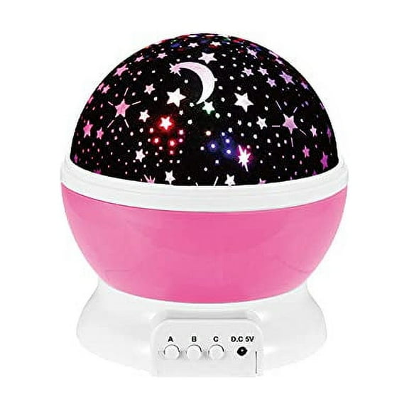 Gabba Goods, Baby Nightlight, Night Light, Nursery, Moon Star Projector 360 Degree Rotation, 4 LED Bulbs 6 Light Modes Changing with USB Cable, Unique Gifts for Men Women Kids Best Baby Gifts