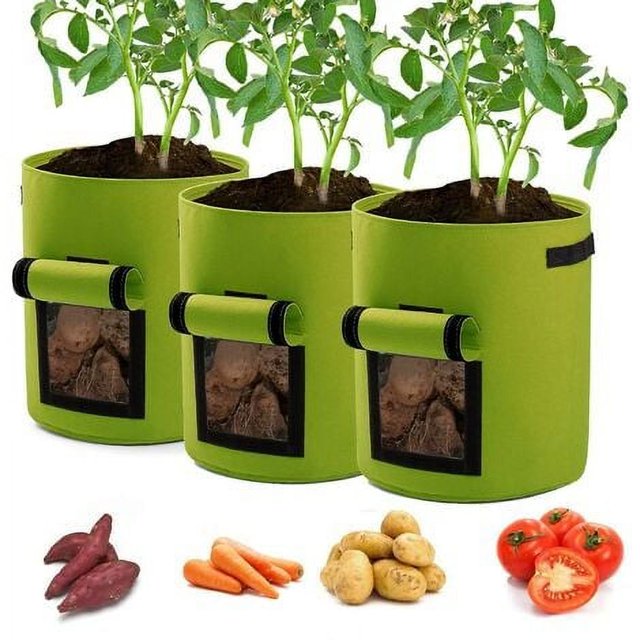 Bolsa de tela para cultivo de plantas, de 4, 7 y 10 galones, para flores, verduras, tomates y patatas