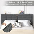 thumbnail image 3 of VECELO Full Bed Frame with 4 Storage Drawers & USB Ports, Modern Button Tufted Upholstered Platform Bed Frame with Adjustable Headboard, No Box Spring Needed, Gray, 3 of 9