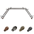 thumbnail image 2 of Domovina Garden 13/16" Bay Window Double Curtain Rod-Color:Antique Brass, 2 of 2