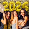 thumbnail image 3 of Globos YOUDICT 2026 Dorado de Papel Metalizado 41 cm Año Nuevo, 3 of 7