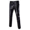 thumbnail image 2 of Allthemen Pantalones de cuero casuales de cintura media para hombre con bronceado brillante, 2 of 2