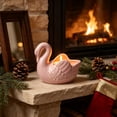 thumbnail image 4 of PSVFUJZ Ceramic Cygnet Candle Holder, Glossy Decorative Candlestick Stand, Holiday Ornament for Scented Candle Candlelight Dinner Thanksgiving Christmas Home Table Decor Pink, 4 of 7