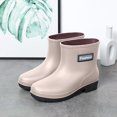 thumbnail image 3 of Puntoco Women's Short Rain Boots Waterproof Chelsea Ankle Rubber Garden Shoe Khaki 8, 3 of 7