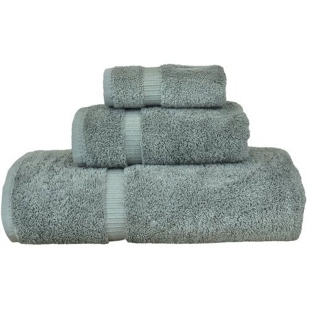 Luxury Hotel & Spa Quality Collection, Quick Dry 100% Turkish Cotton, 750+ GSM, Eco Friendly Towel Set, Bathroom and Kitchen Dobby Border Towels, Bath Towel, Hand Towel, Washcloths (3 Piece, Navy)