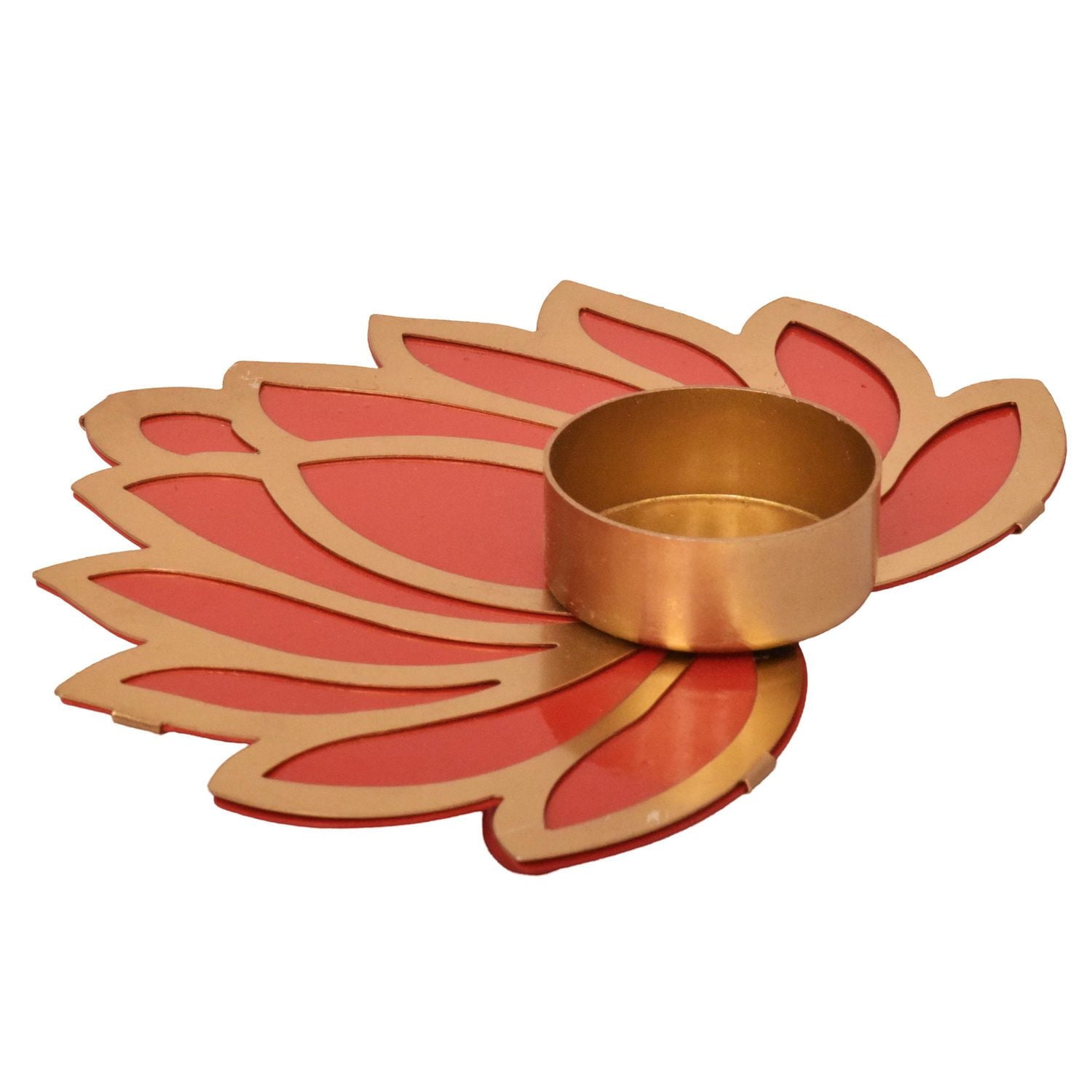 Way To Celebrate Diwali Decoration Lotus Tealight Holder Dual Tone Finish 6 inch