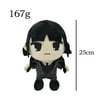 Wednesday Addams Doll Cute Wednesday Doll Addams Family Plush Doll with Bangs 9.8 Inch Figure Gifts for Fans (Addams)