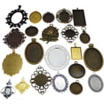 thumbnail image 4 of 20PCS Mixed Pictures,Frames,Colors Alloy Cameo Setting 20-65mm Jewelry Making DIY Pendant Charms, 4 of 5