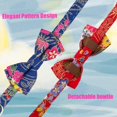 thumbnail image 3 of HAHDAXIA Collier Gyapet pour Chats Animaux de Compagnie à Dégagement Rapide avec Clochette Nœud Papillon Floral Nœud Détachable Ajustable Sécurité Chiot 2 Pcs Bleu Marine et Rouge, 3 of 6