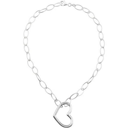 Brinley Co. Women's Sterling Silver Heart Pendant Fashion Necklace, 18