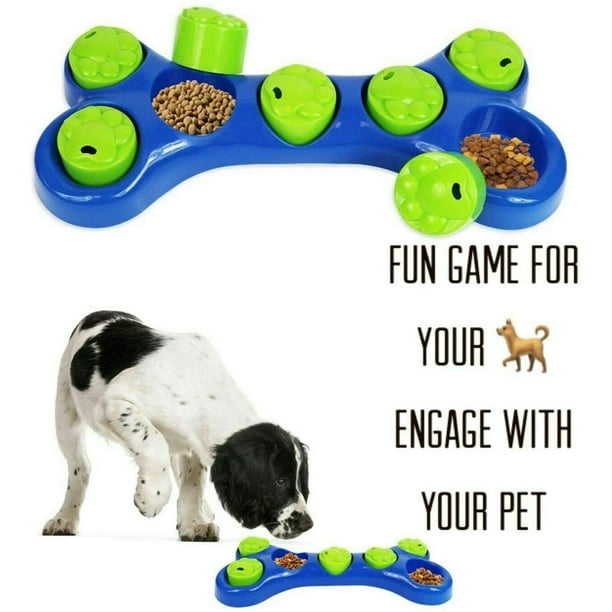 Dog Treat Puzzle Dog snack bone toy blue