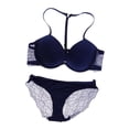 thumbnail image 1 of Tachiuwa LADIES UNDERWEAR LACE PUSH UP PLUNGE FLORAL BRA SETS 36B-80B Blue, 1 of 9