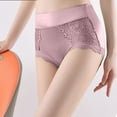thumbnail image 6 of Cotton Underwear for Women Soft Women's Solid Color Lace Court Style Cotton Crotch Mid Waist Plus Size Flat Angle Underwear Pink M, 6 of 6