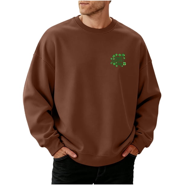 Ceisia Men's St. Patrick's Day Clover Print Sweatshirt | Relaxed Winter Festive Casual Pullover Gift