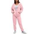 thumbnail image 2 of Sweatsuits Women 2 Piece Outfit Fleece Zip Up Jacket Oversized Hoodie Jogger Sweatpants Set Cozy Matching Sweat Sets, 2 of 5