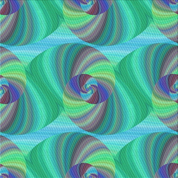 Ahgly Company Indoor Square Patterned Deep-Sea Green Area Rugs, 5' Square