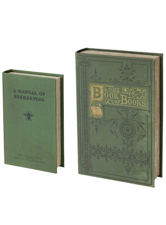 Decorative Book Box - Secret Hiding Place for Valuables - Set of 2