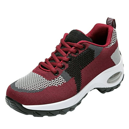 

gvdentm Running Shoes Womens Casual Lightweight On Solid Shoes Sneakers Breathable Sport Nonslip Sneakers Womens