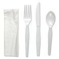 thumbnail image 1 of Four-Piece Cutlery Kit, Fork/knife/napkin/teaspoon, Heavyweight, White, 250/carton | Bundle of 10 Cartons, 1 of 1