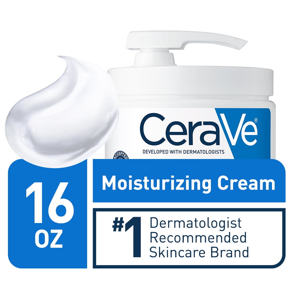 CeraVe Moisturizing Cream with Pump, Body Cream for Dry Skin, 16 oz.