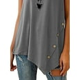 thumbnail image 4 of Gvmfive Women Sleeveless Plain Irregular Pullover Tunic Tank Tops, 4 of 4