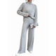 thumbnail image 1 of Conjuntos de 2 Piezas para Mujer para Otoño: Suéter de Punto de Viaje, Pantalones Anchos y Chándal para Estar en Casa. Gris XL, 1 of 9