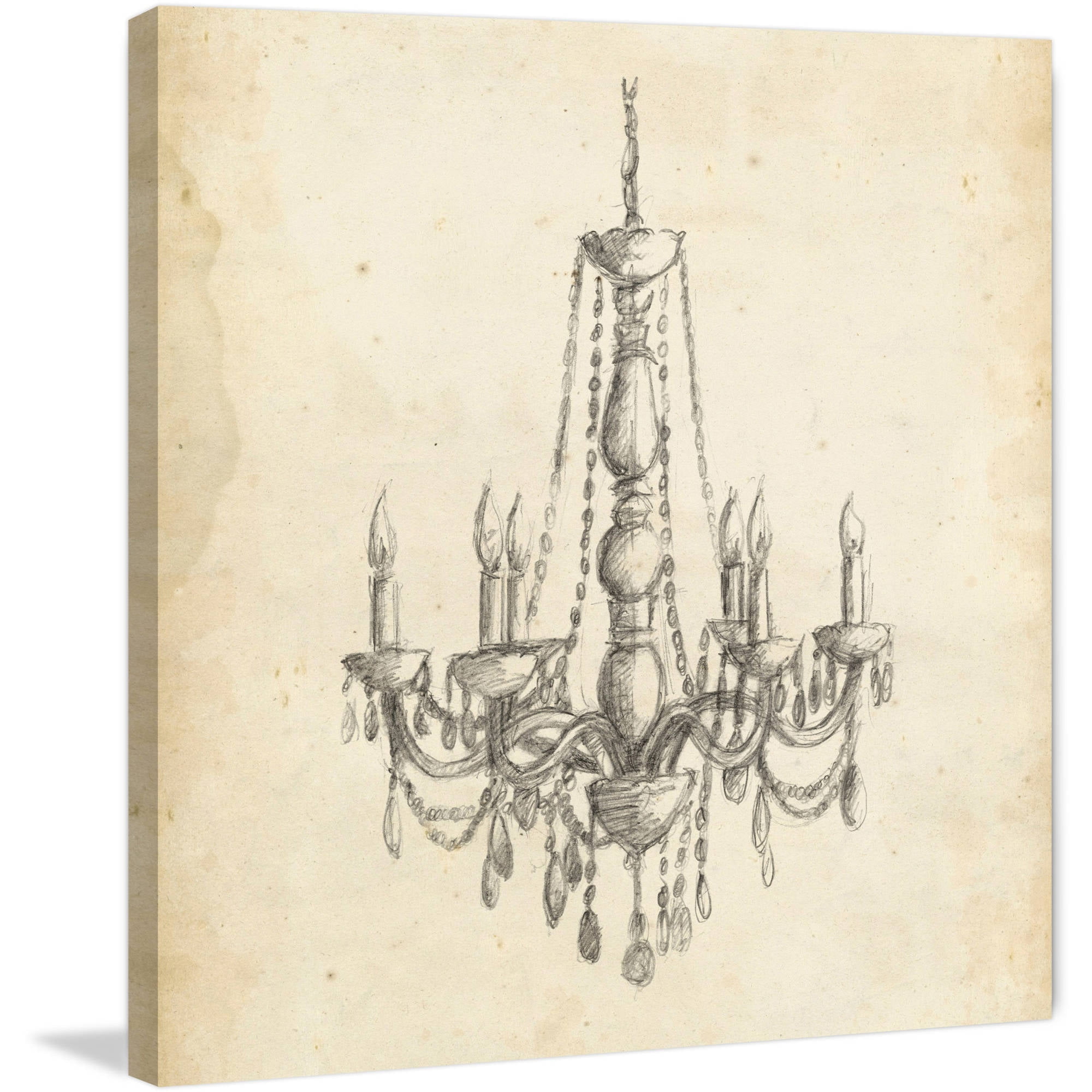 Marmont Hill "Classical Chandelier II" Painting Print on Wrapped Canvas