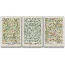 wall26 Canvas Print Wall Art Set William Morris Flower Pattern Tapestries Nature Floral Illustrations Fine Art Decorative Botanical Rustic for Living Room, Bedroom, Office - 16"x24" x 3 Pan
