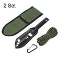 thumbnail image 3 of Uxcell 2pcs Multifunctional Camping Shovel 7 in 1 Multi-Purpose Backpacking Shovels w Carrying Bag Paracord, Black Green, 3 of 5