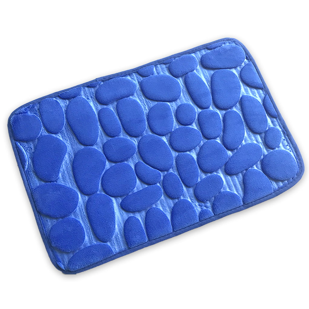 Cobblestone Embossed Floor Mat Extremely Soft Door Mat with Rubber Back Non-Slip Bath Mat in Sink Bath Side Shower Carpets Absorbent Bath Mat Memory Foam Pad for Bathroom Kitchen Home 50x80CM