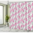 thumbnail image 4 of Ambesonne Tulip Shower Curtain, Vintage Spring Flowers Plot, 69"Wx75"L, Hot Pink and Laurel Green, 4 of 4