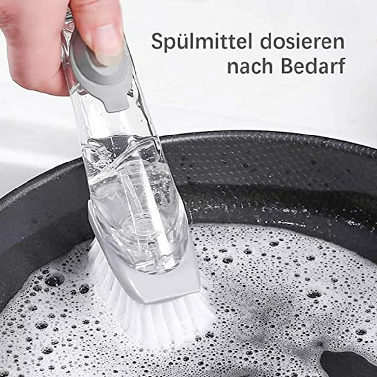 Cleaning Brush Liquid Soap Dispenser Shoes Dish Scrubber Kitchen Laundry  Tool