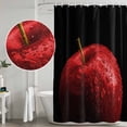 thumbnail image 4 of Polyester Fabric Red Fruit Shower Curtain, Modern Minimalist Decor Black Background Waterproof Bathtub Curtain Bathroom Decor Set with Hooks 72 x 72 Inches, 4 of 6