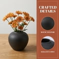 thumbnail image 2 of Unique Bargains Modern Ceramic Home Decor Small Ribbed Bud Vase Black 4.3" x 4.3" x 4", 2 of 5